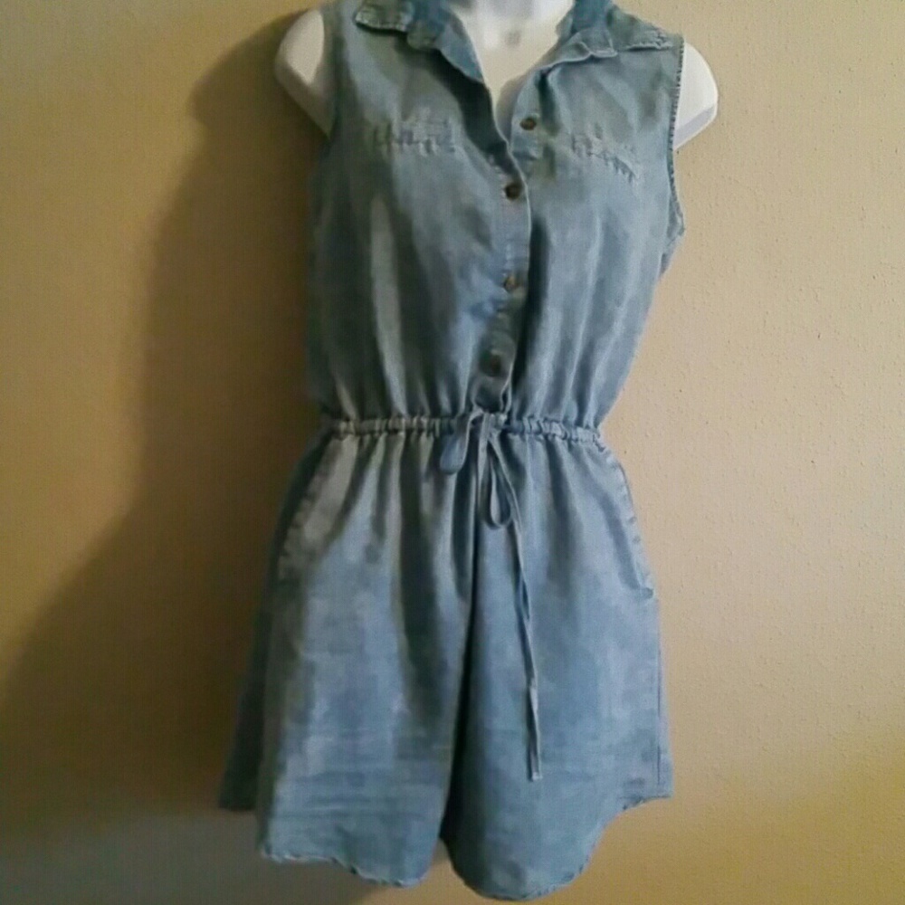 Drawstring Jean Dress